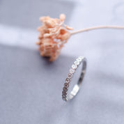 Milgrain Rub-over Set Diamond Eternity Wedding Ring