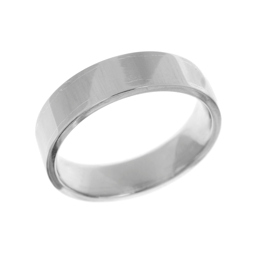 Flat Court Heavy Weight Mens Wedding Ring 6mm