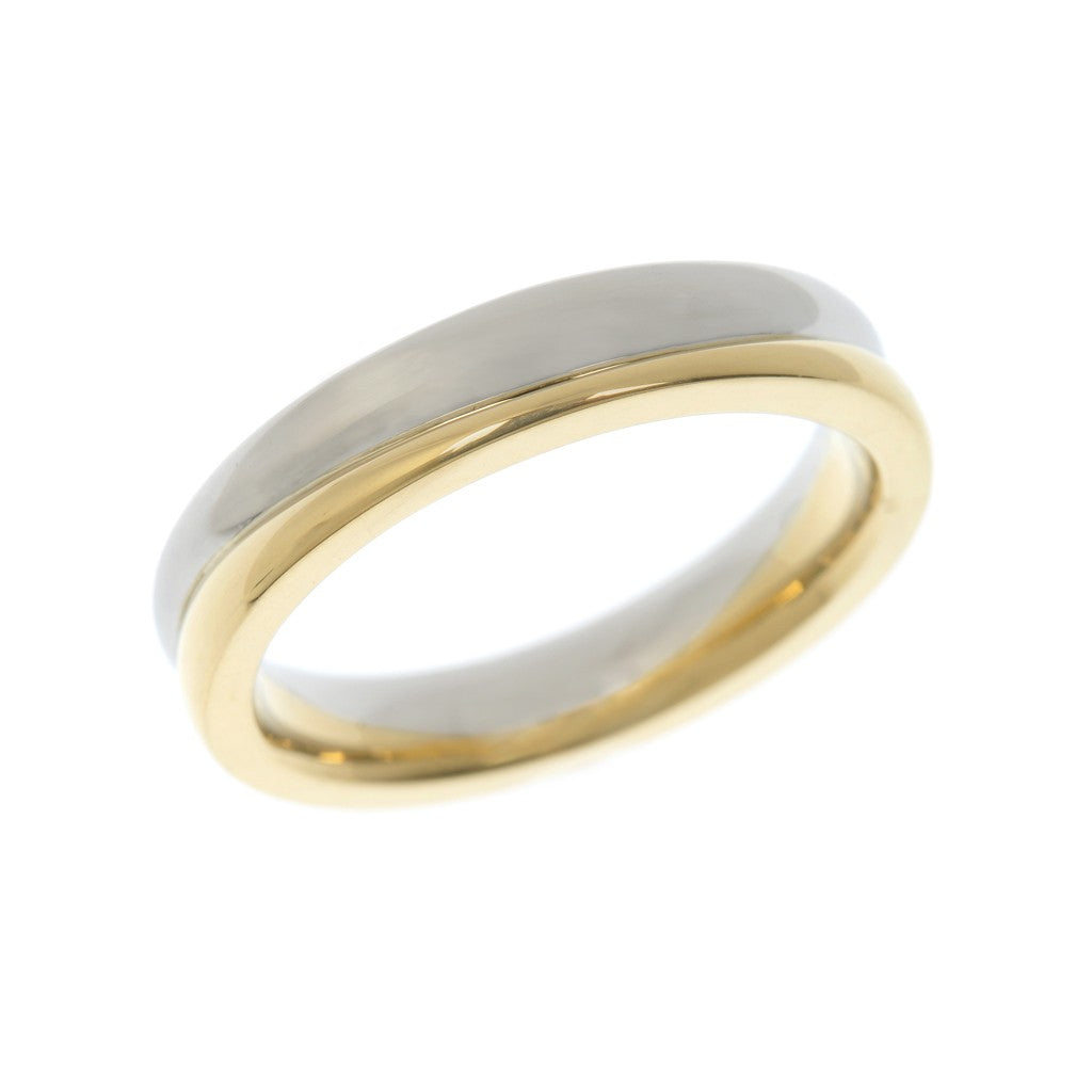 Mixed Metal Wave Mens Wedding Ring