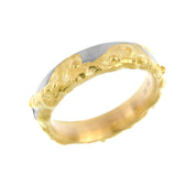 Textured Mixed Metal Mens Wedding Ring 5mm