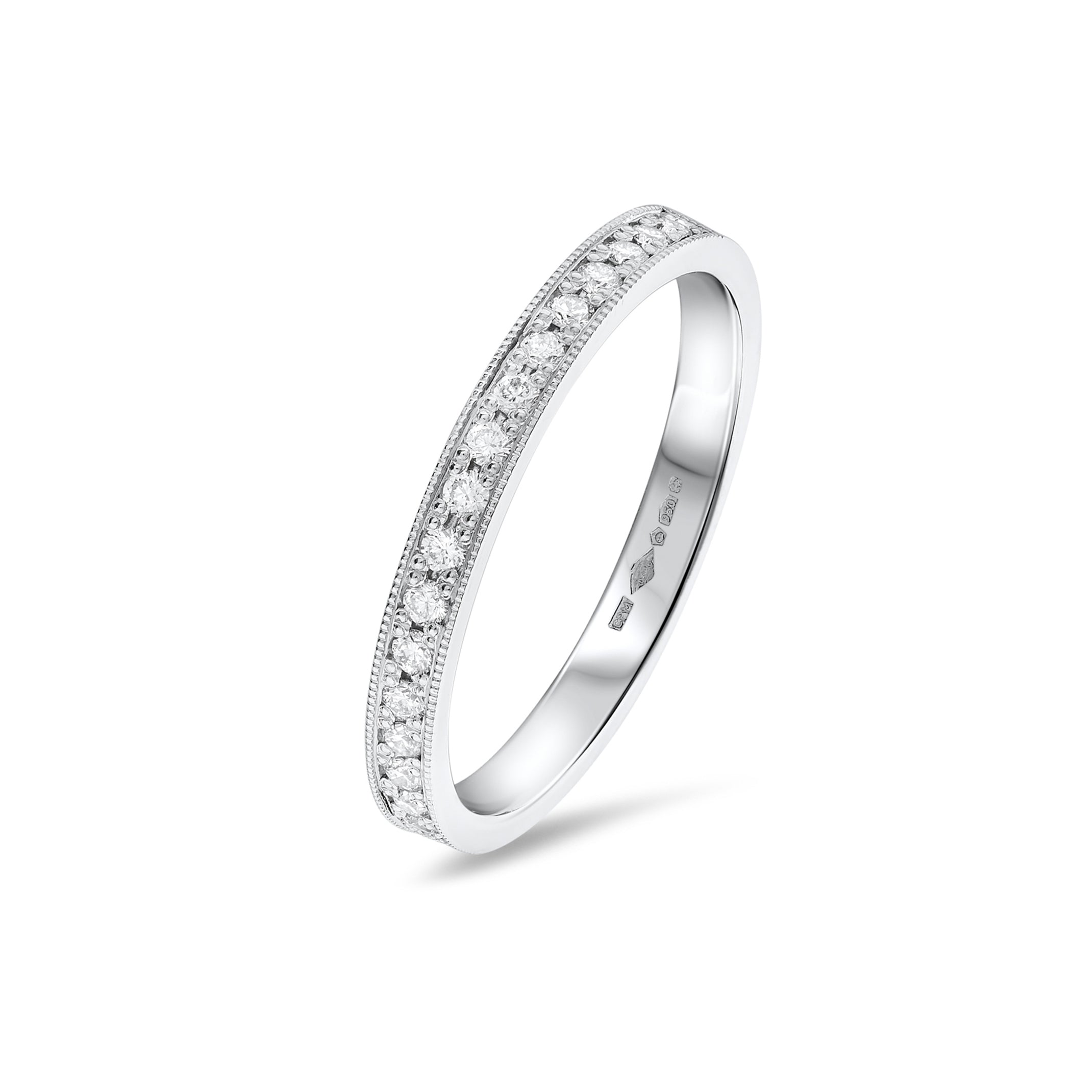 Milgrain channel set hot sale wedding band