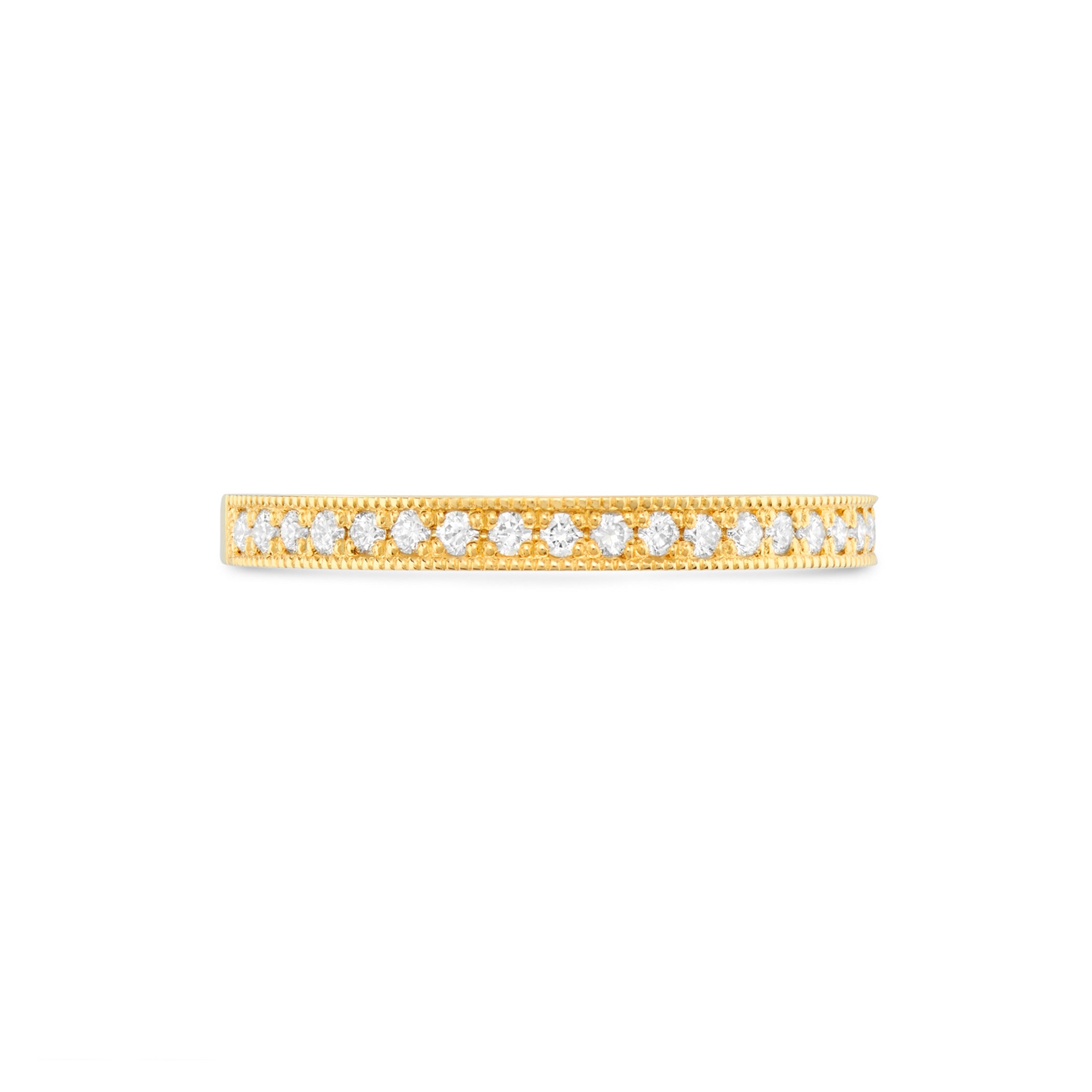 Milgrain Channel Set Diamond Eternity Wedding Ring 18ct Yellow