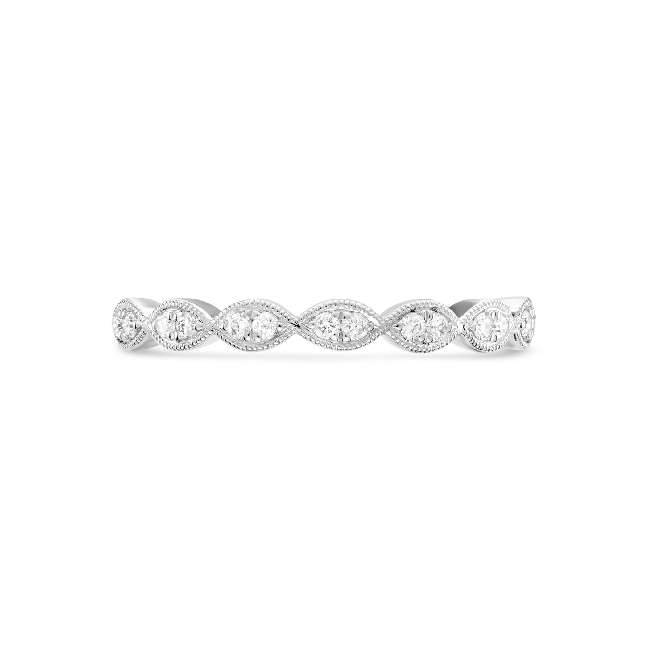 Milgrain Marquise Diamond Eternity Wedding Ring