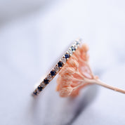 Sapphire & Diamond Eternity Wedding Ring in 18ct Rose Gold