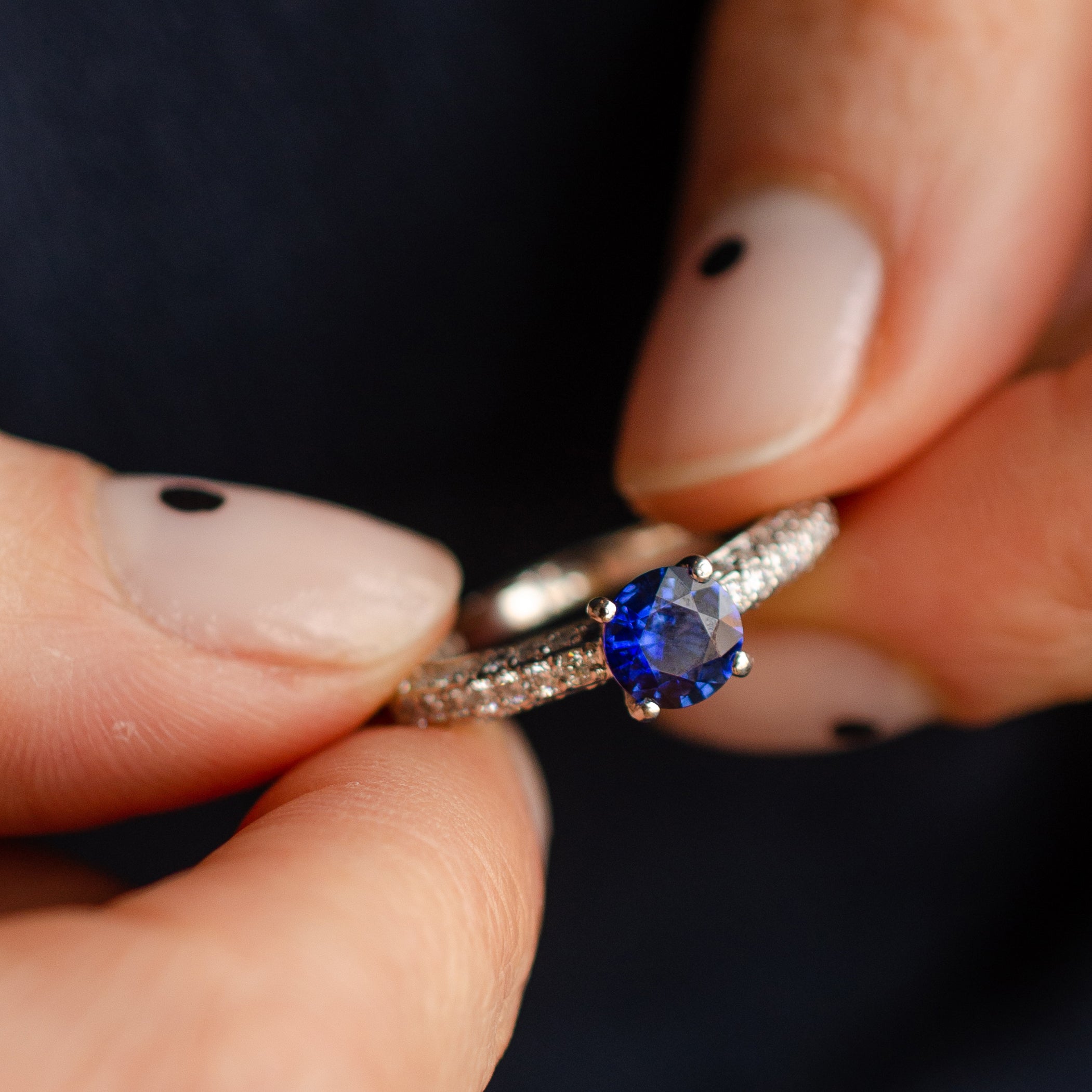 Sapphire & Diamond Solitaire Engagement Ring