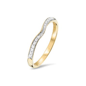 Element Bespoke Jewellery Diamond Set Shaped Wedding Ring 18ct Yellow Gold