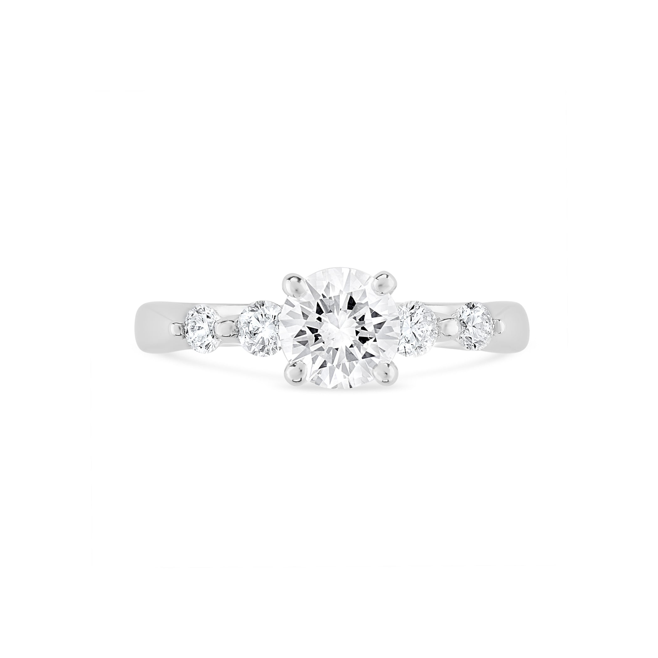 Five Stone Round Brilliant Diamond Engagement Ring