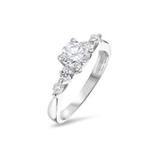 Five Stone Round Brilliant Diamond Engagement Ring