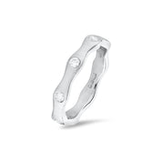 Flush Set Diamond White Gold Eternity Stack Rings Set