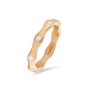 Flush Set Diamond Rose Gold Eternity Stack Rings Set