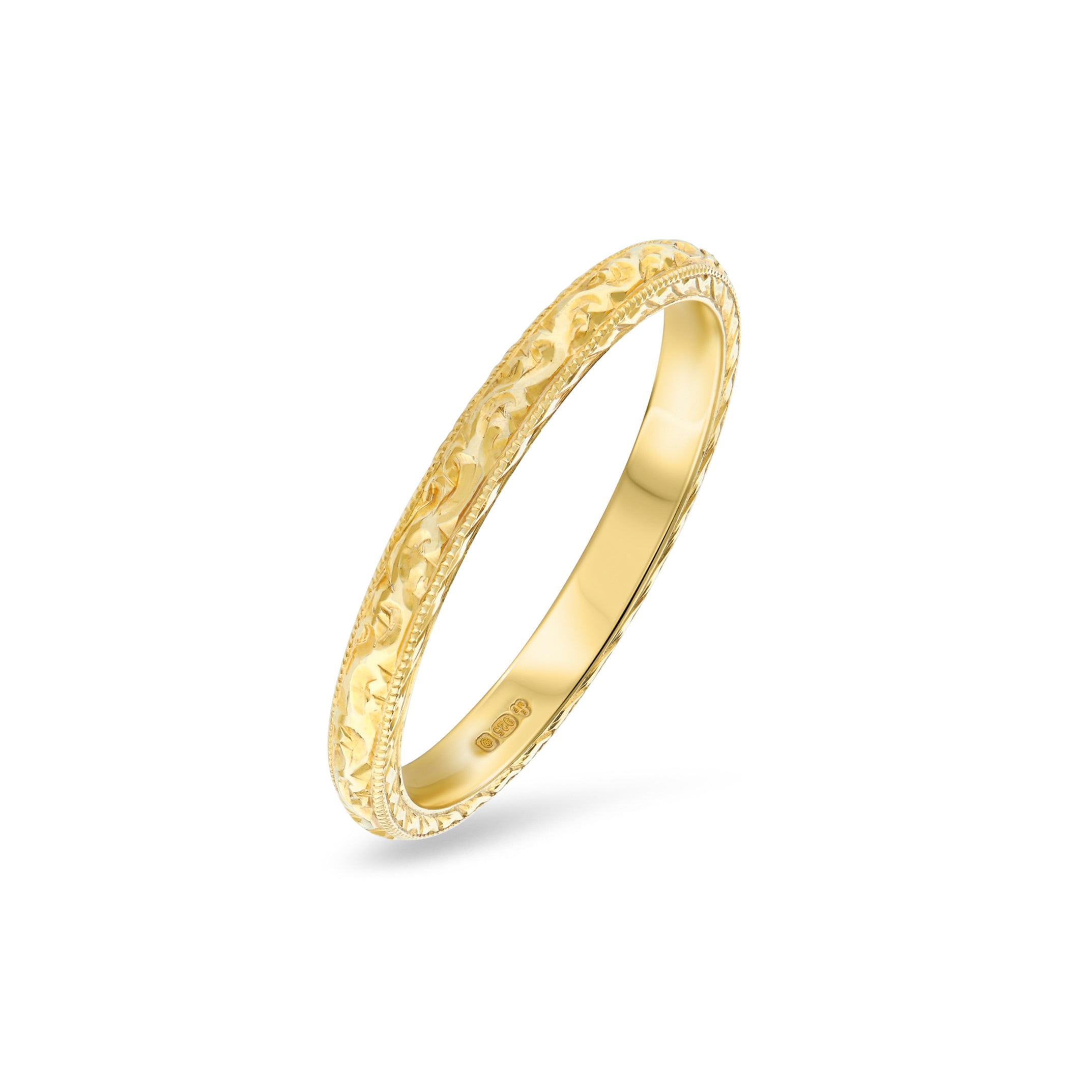 Hand Engraved Vintage Milgrain Wedding Ring