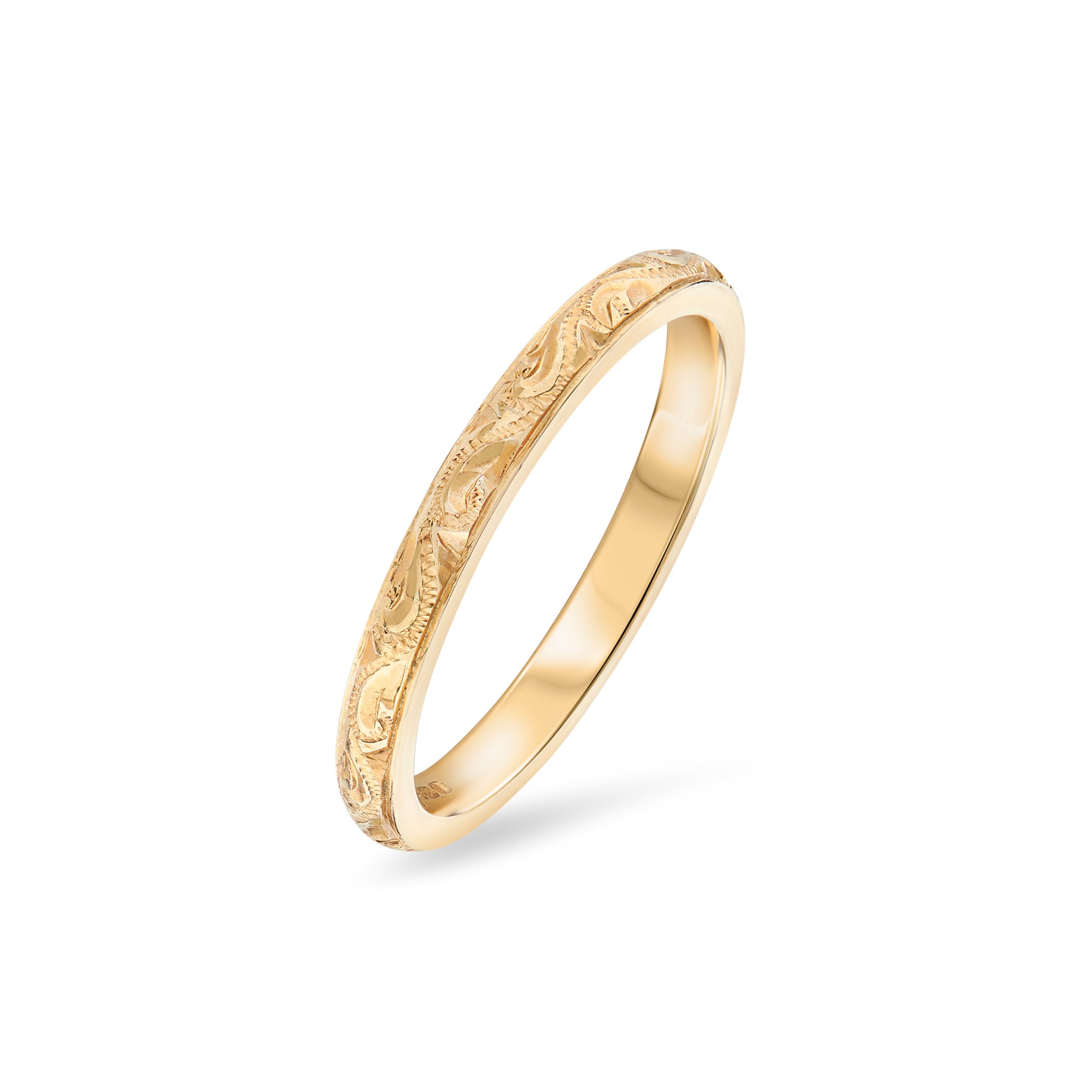 Hand Engraved Vintage Milgrain Wedding Ring