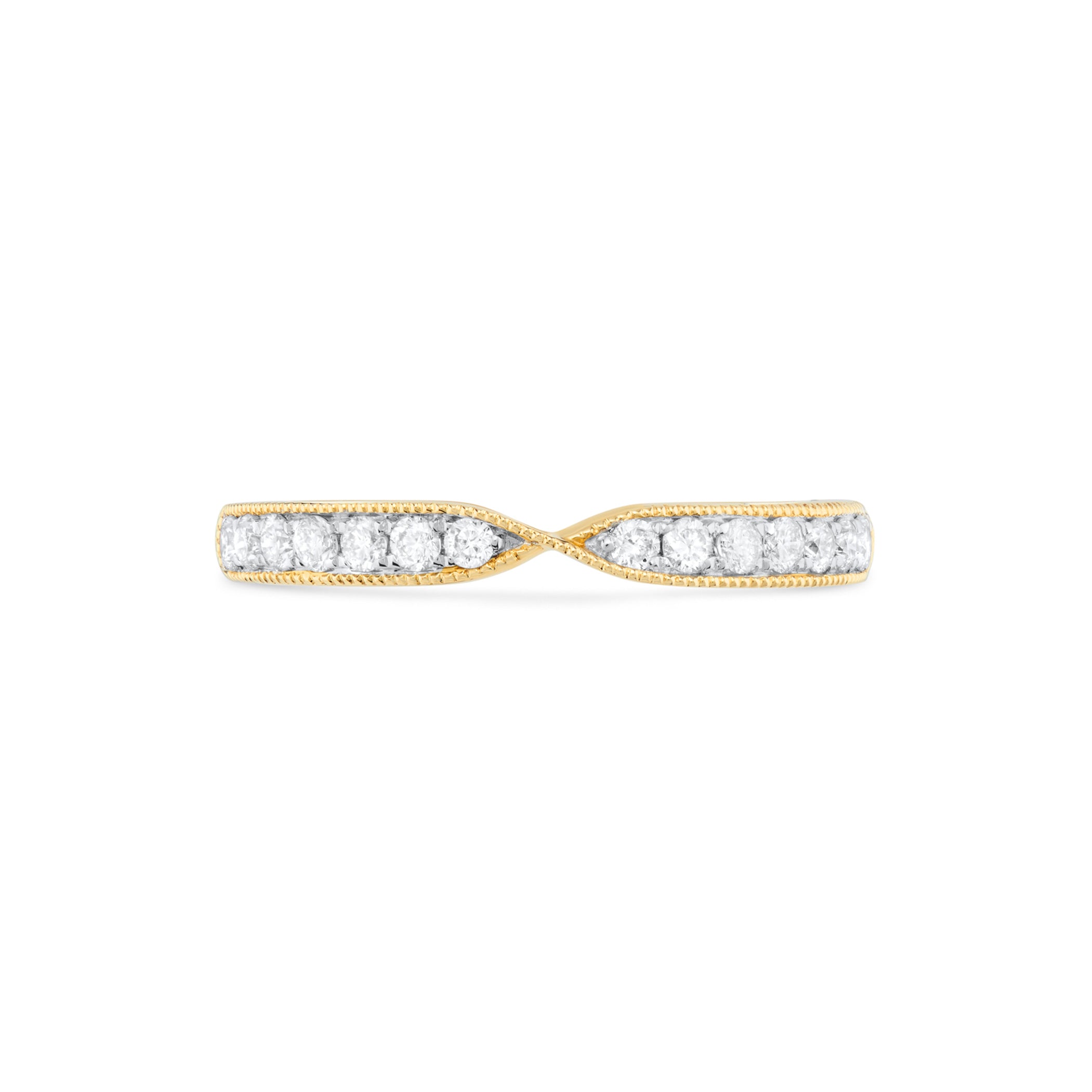 Milgrain Diamond Twist Fitted Wedding Ring