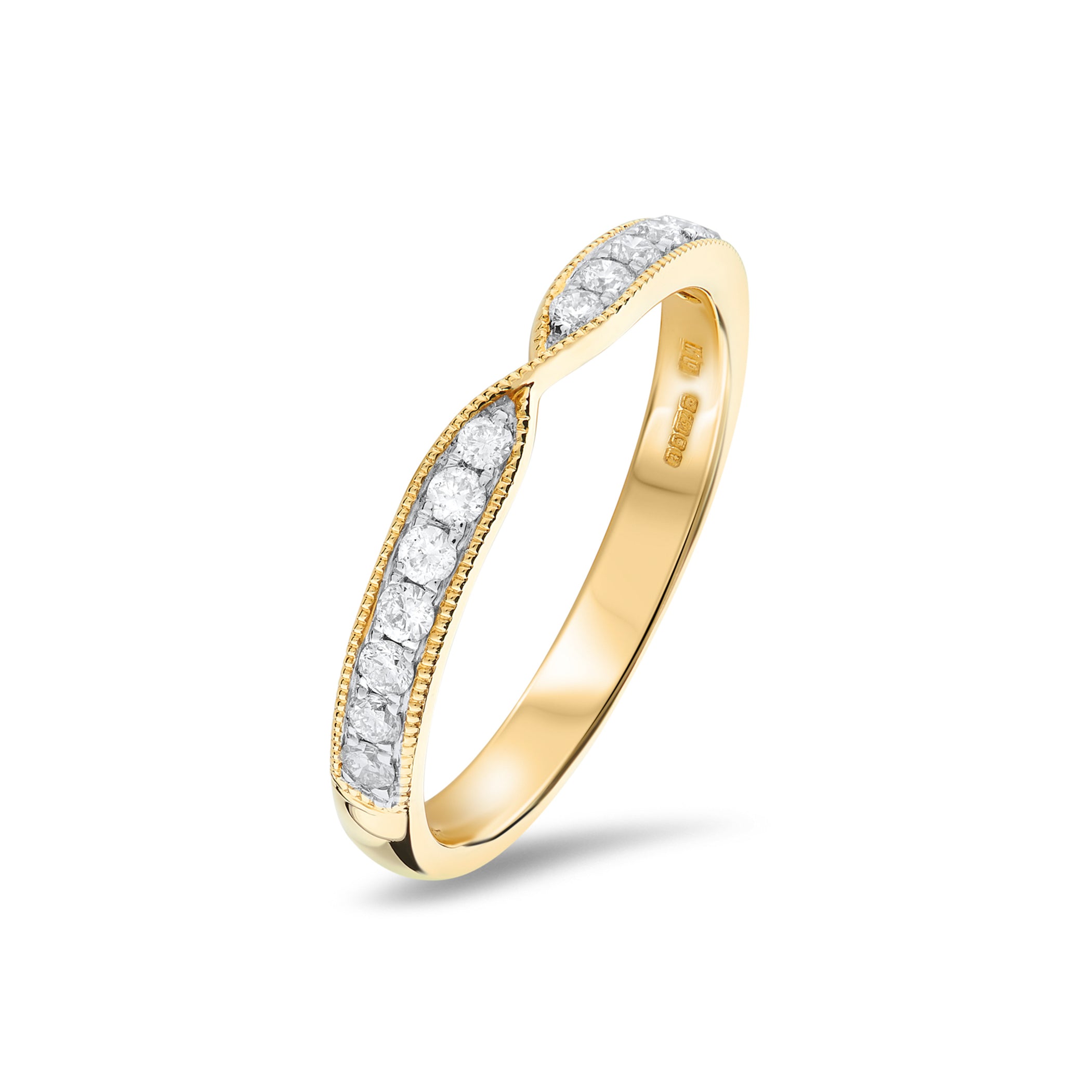 Milgrain Diamond Twist Fitted Wedding Ring