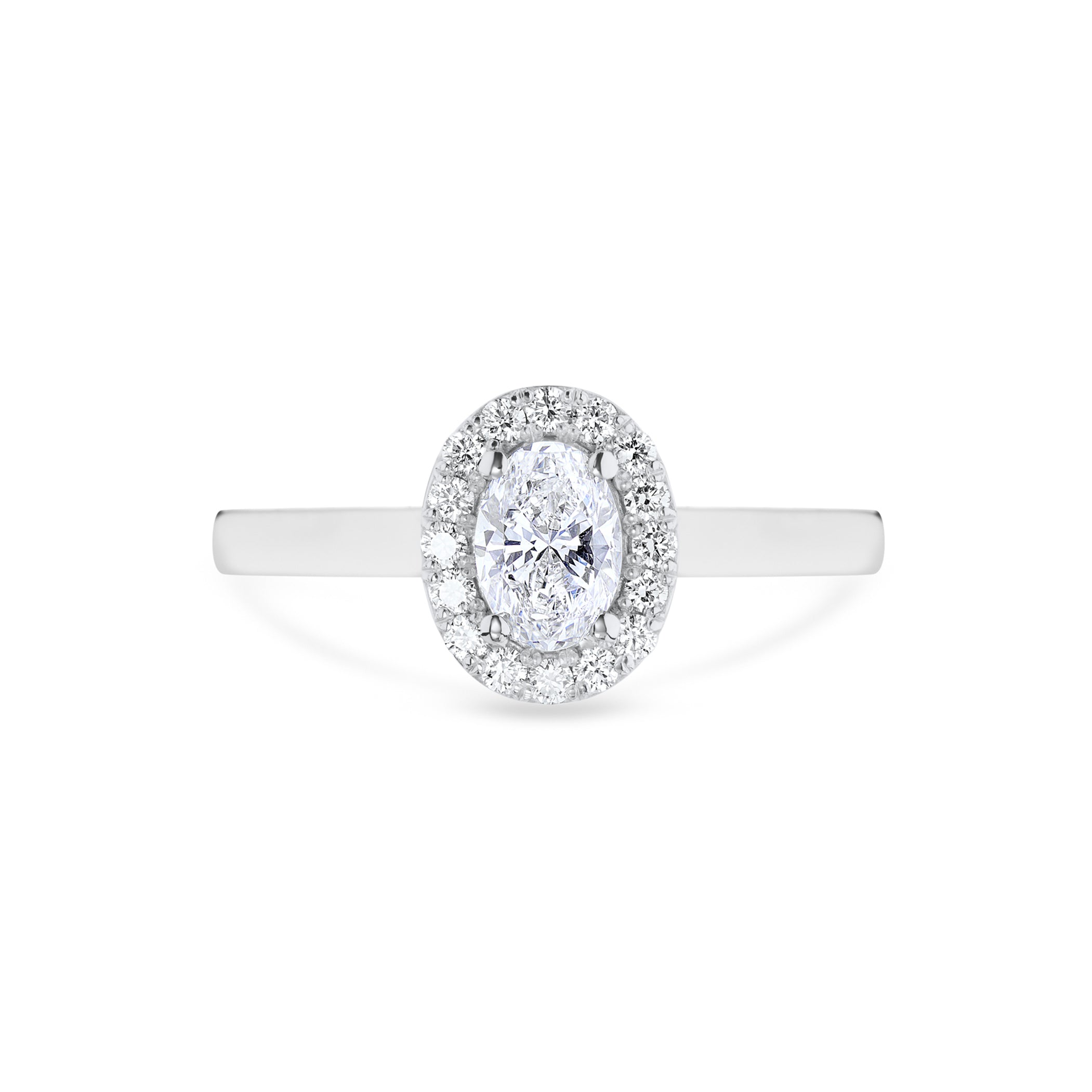 Oval Cut Diamond Halo Engagement Ring