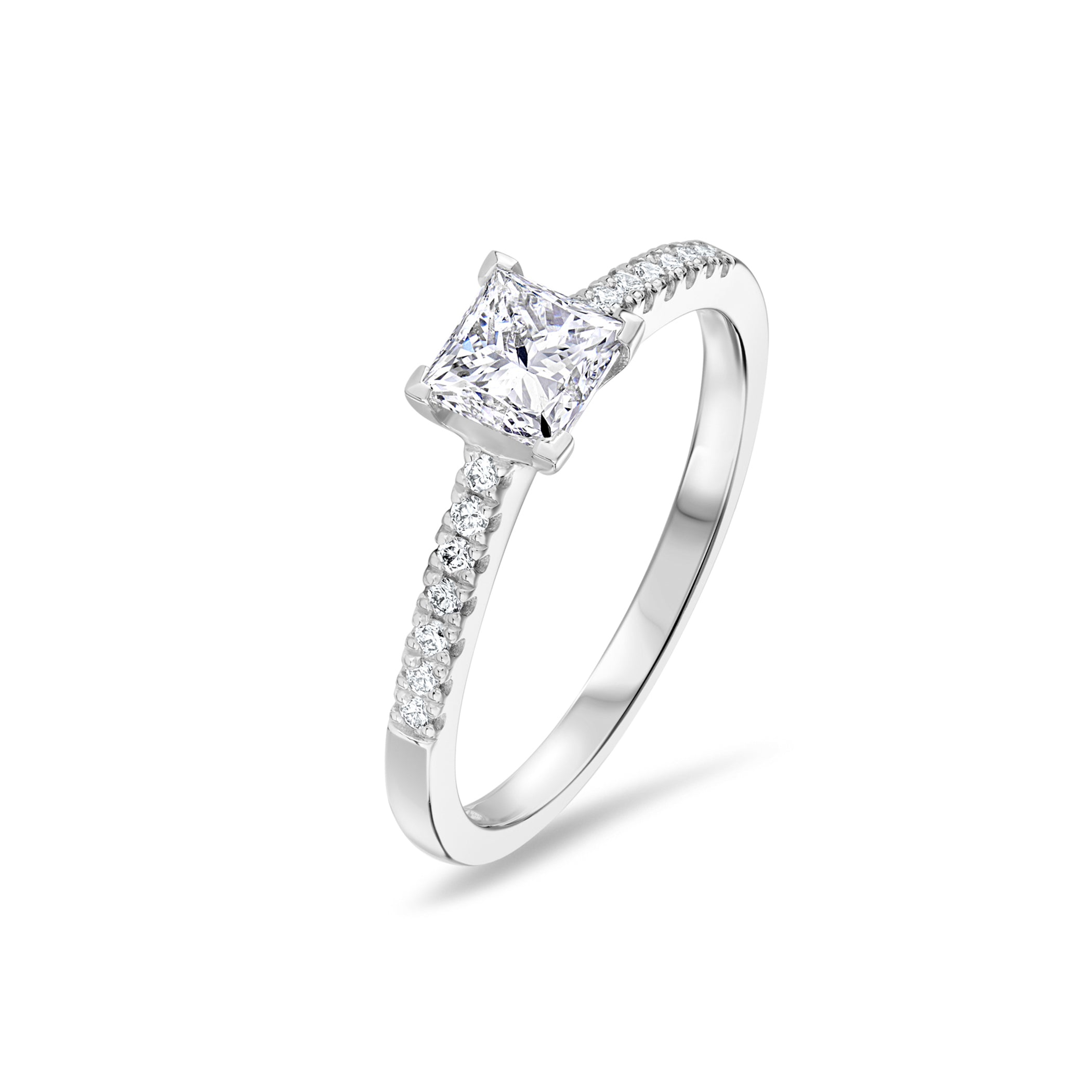 Princess Cut Diamond Engagement Ring In Platinum