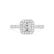 Princess Cut Diamond Halo Engagement Ring