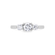 Round Brilliant Cut Diamond Trilogy Ring in Platinum