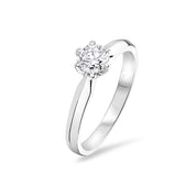 Round Brilliant Diamond Six Claw Solitaire Engagement Ring