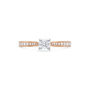 Round Brilliant Four Claw 18ct Rose Gold Diamond Engagement Ring