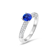 Sapphire & Diamond Solitaire Engagement Ring