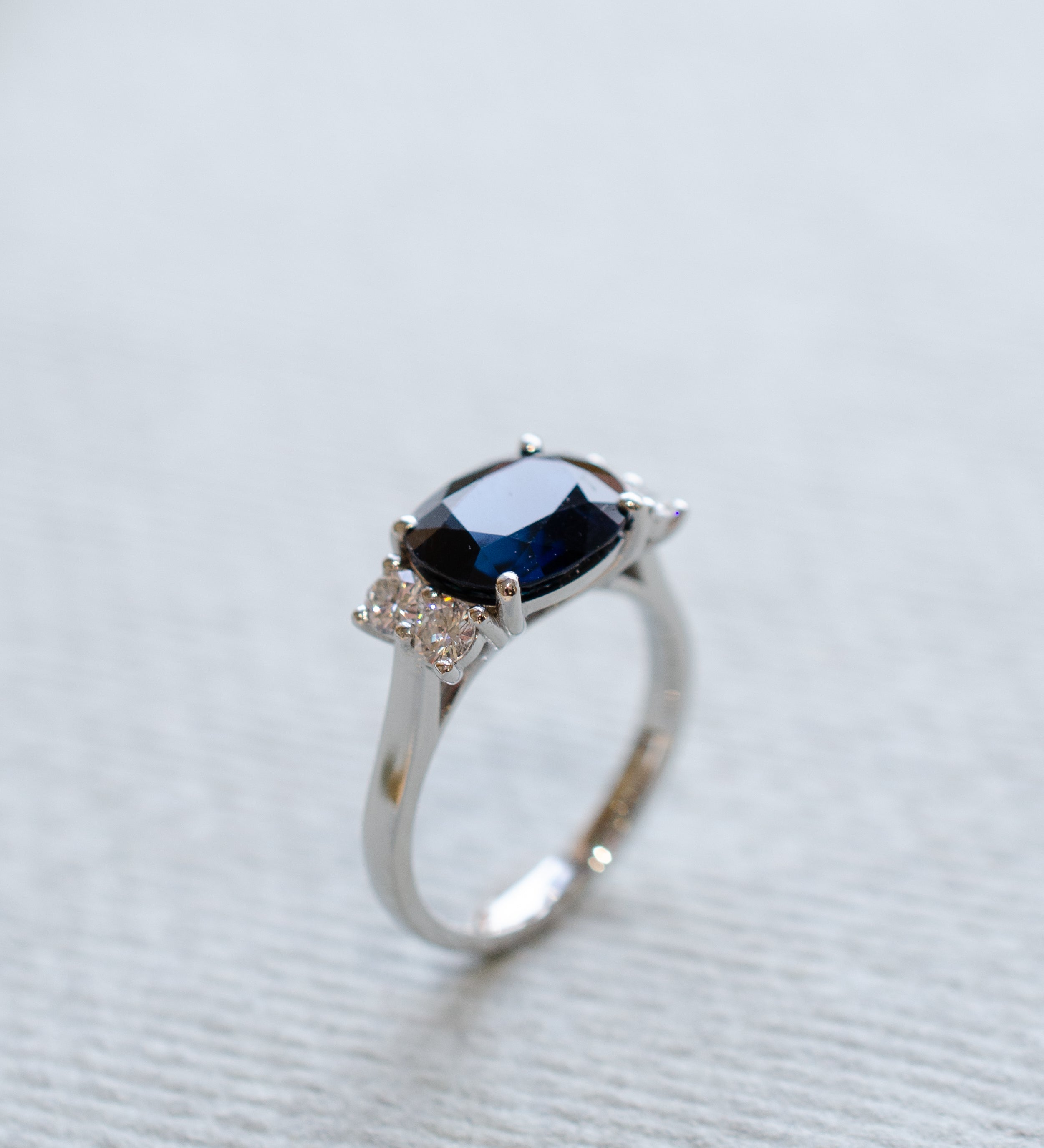 Teal Blue Sapphire Art Deco Ring Remodel