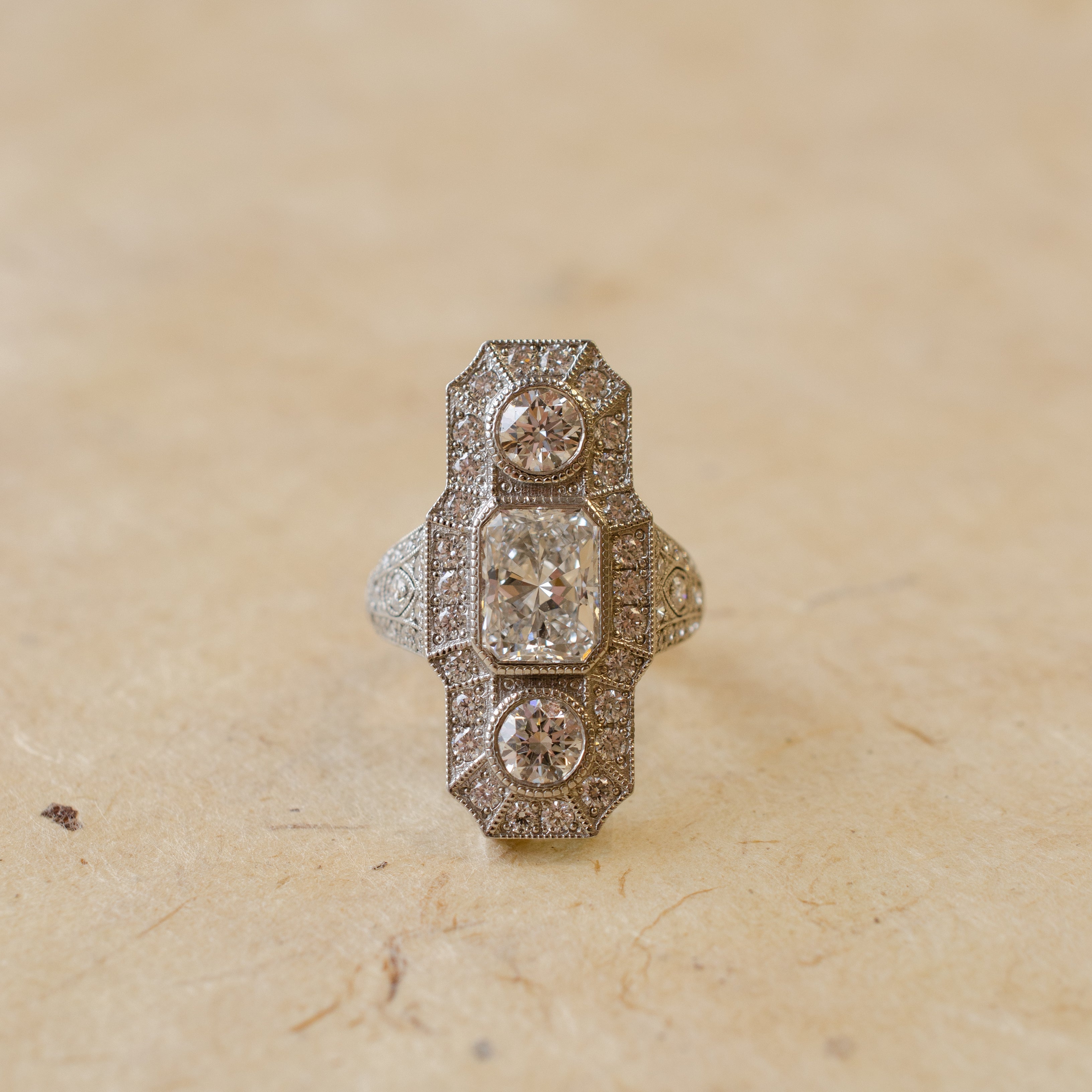 Diamond Art Deco Statement Dress Ring