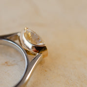 Demi Bezel Set Oval Diamond In Rose Gold & Platinum