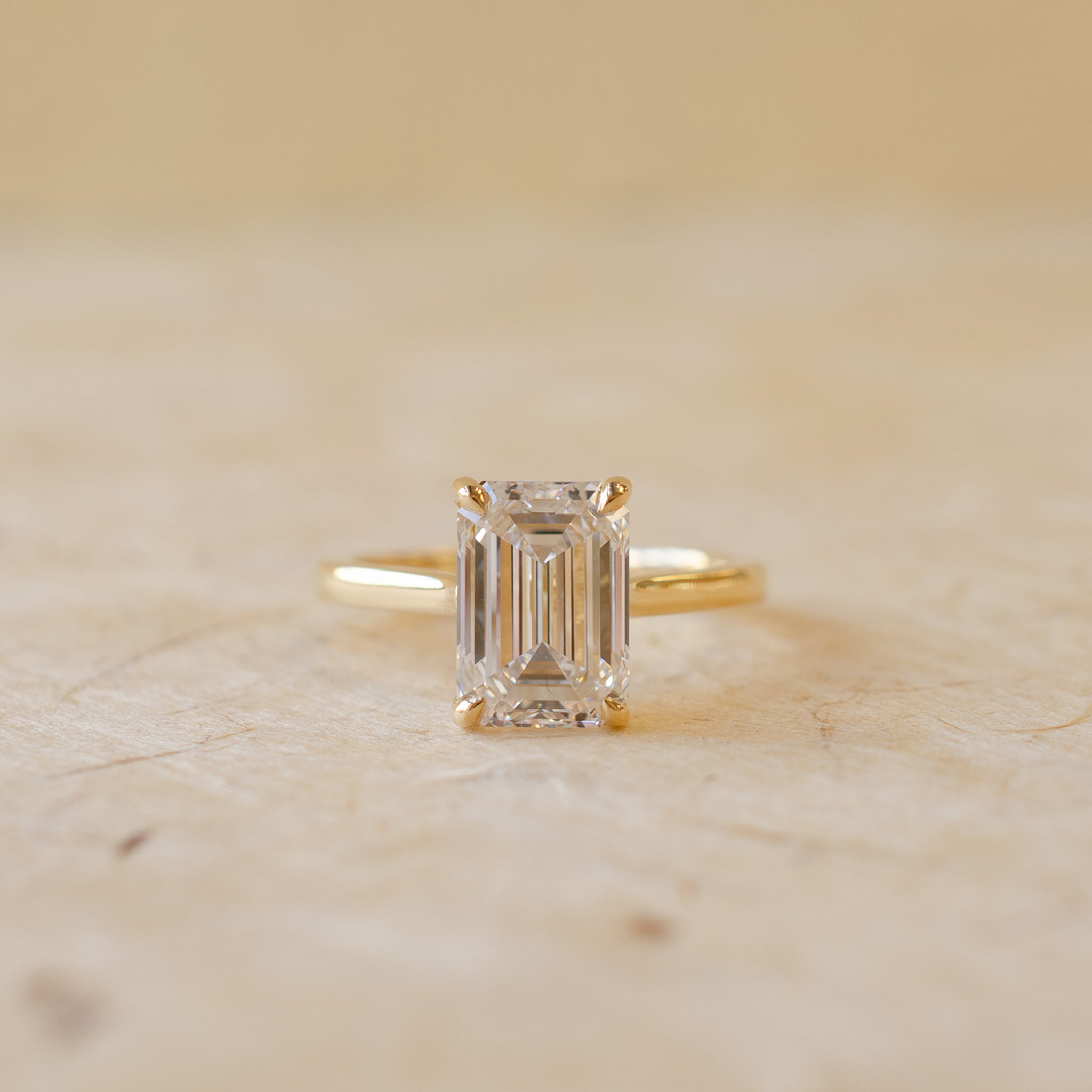 Emerald Cut Diamond Solitaire Engagement Ring Element