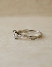 platinum and diamond twist shoulder engagement ring 