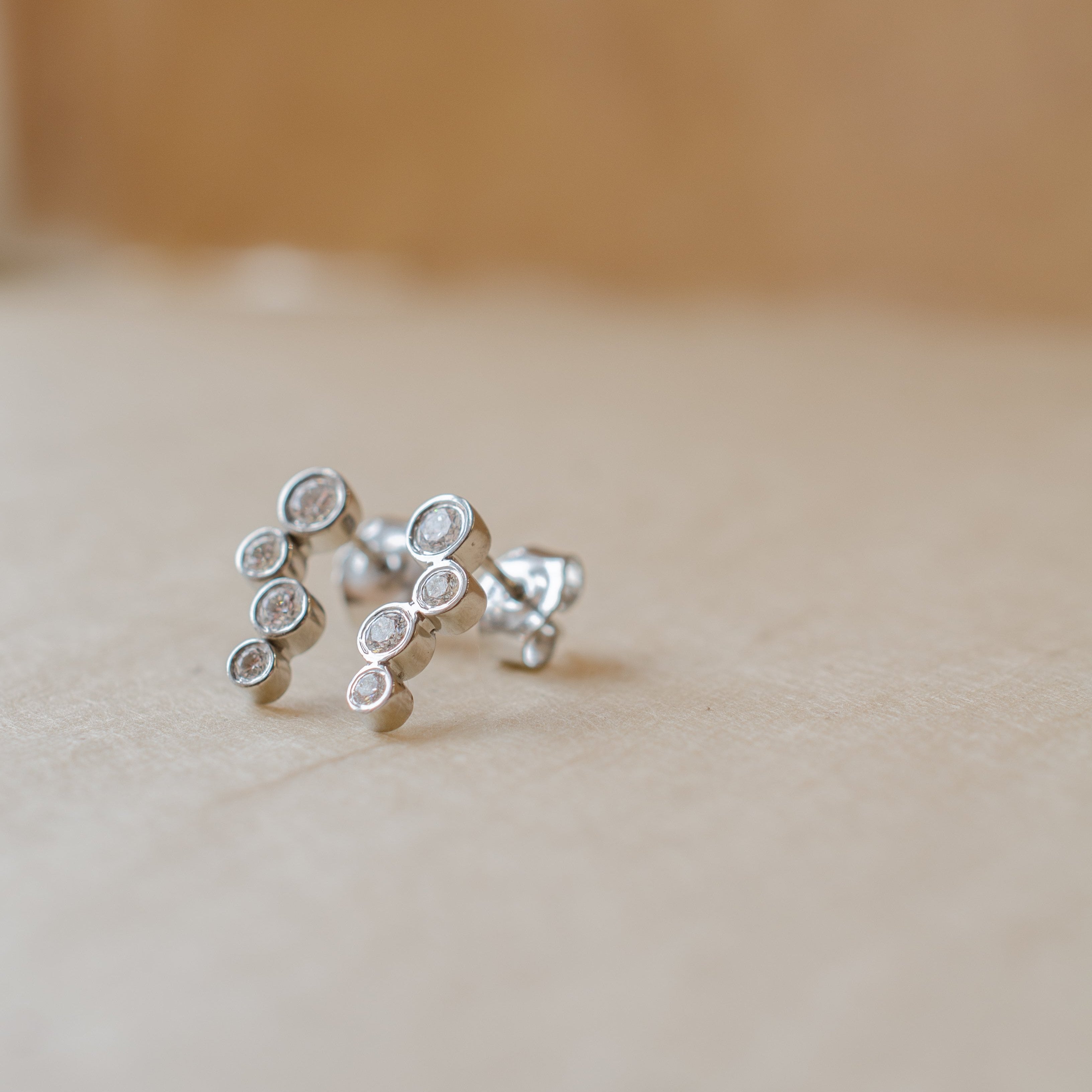 Diamond Bubble Stud Earrings