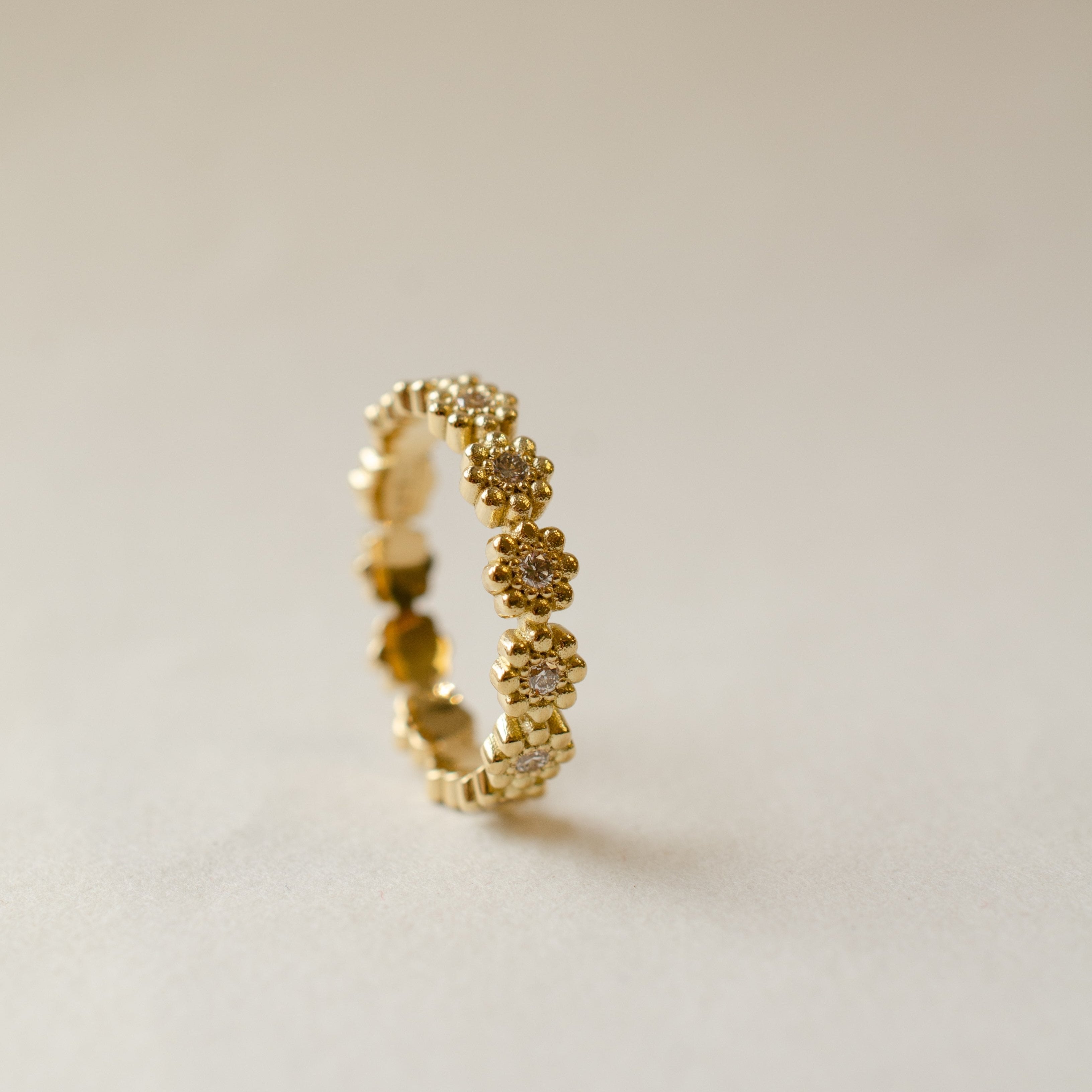 Diamond Flower Wedding Ring