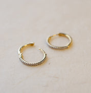 Diamond Set Hinged Hoop Earrings In 18ct Yellow Gold