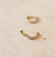 Diamond Set Huggie Hoop Earrings In 18ct Yellow Gold