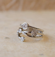 Platinum Diamond Bubble Ring