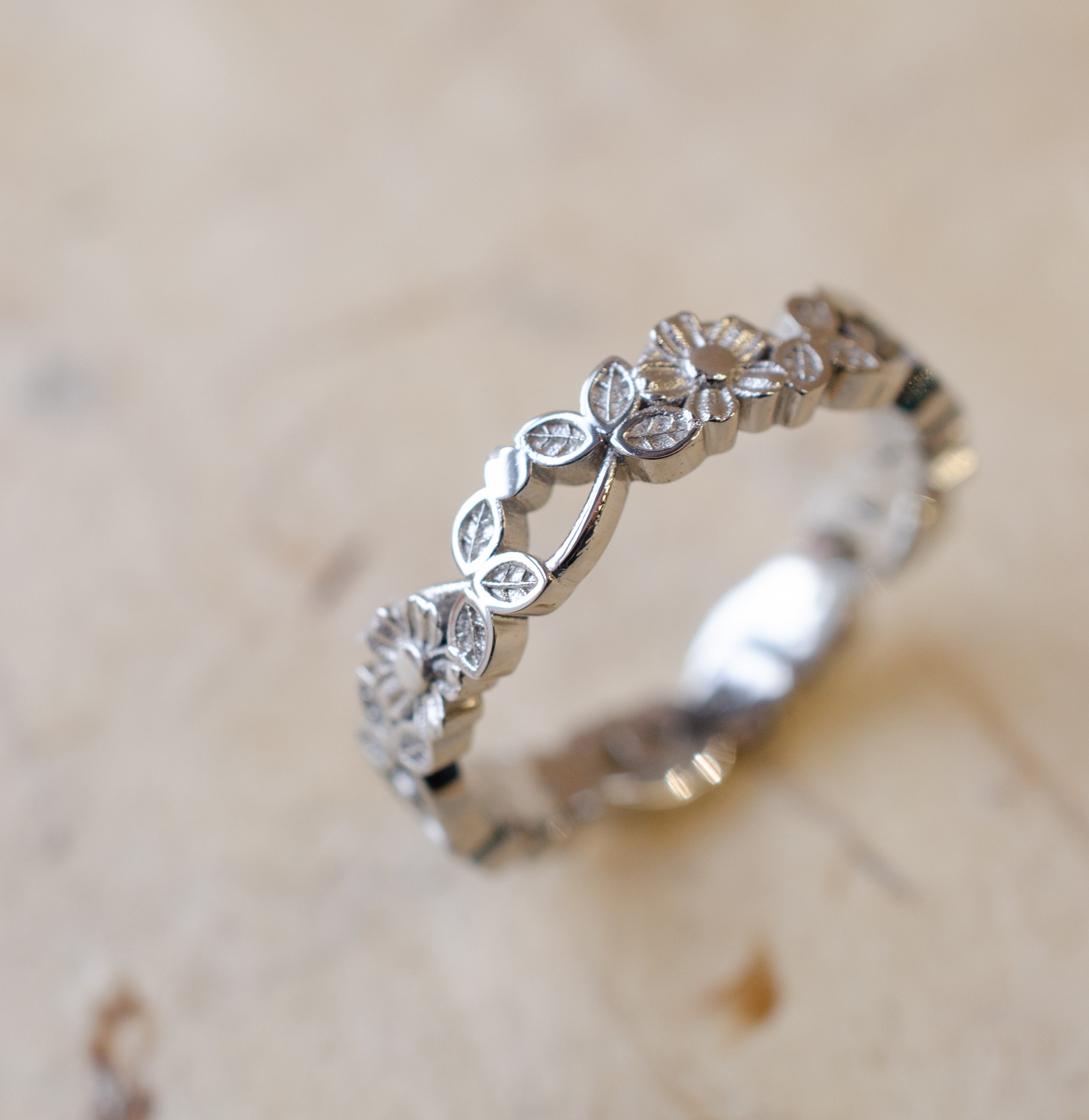 Ladies Floral Eternity Wedding Ring