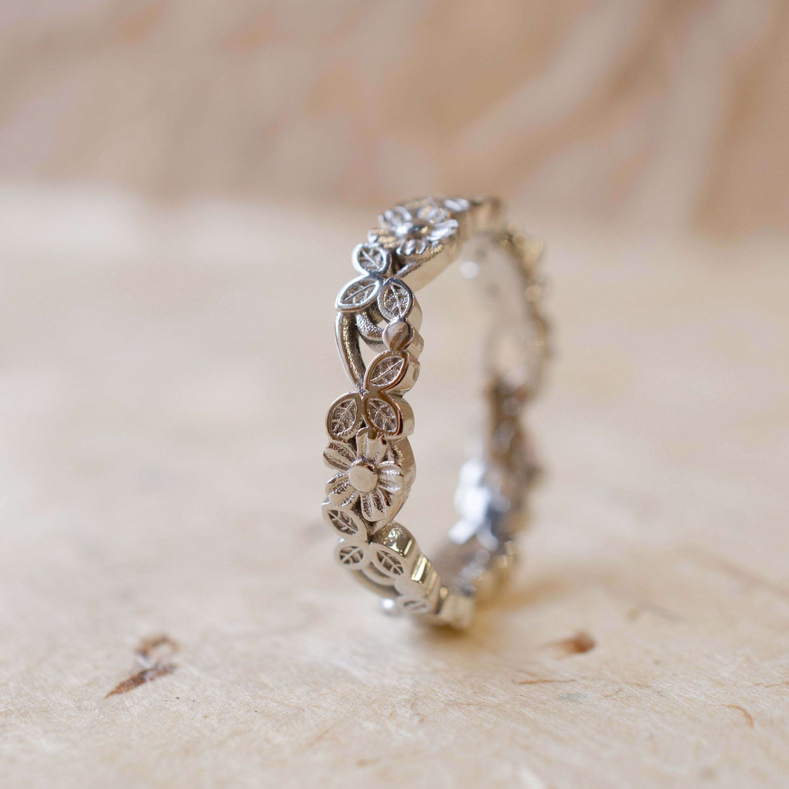 Ladies Floral Eternity Wedding Ring