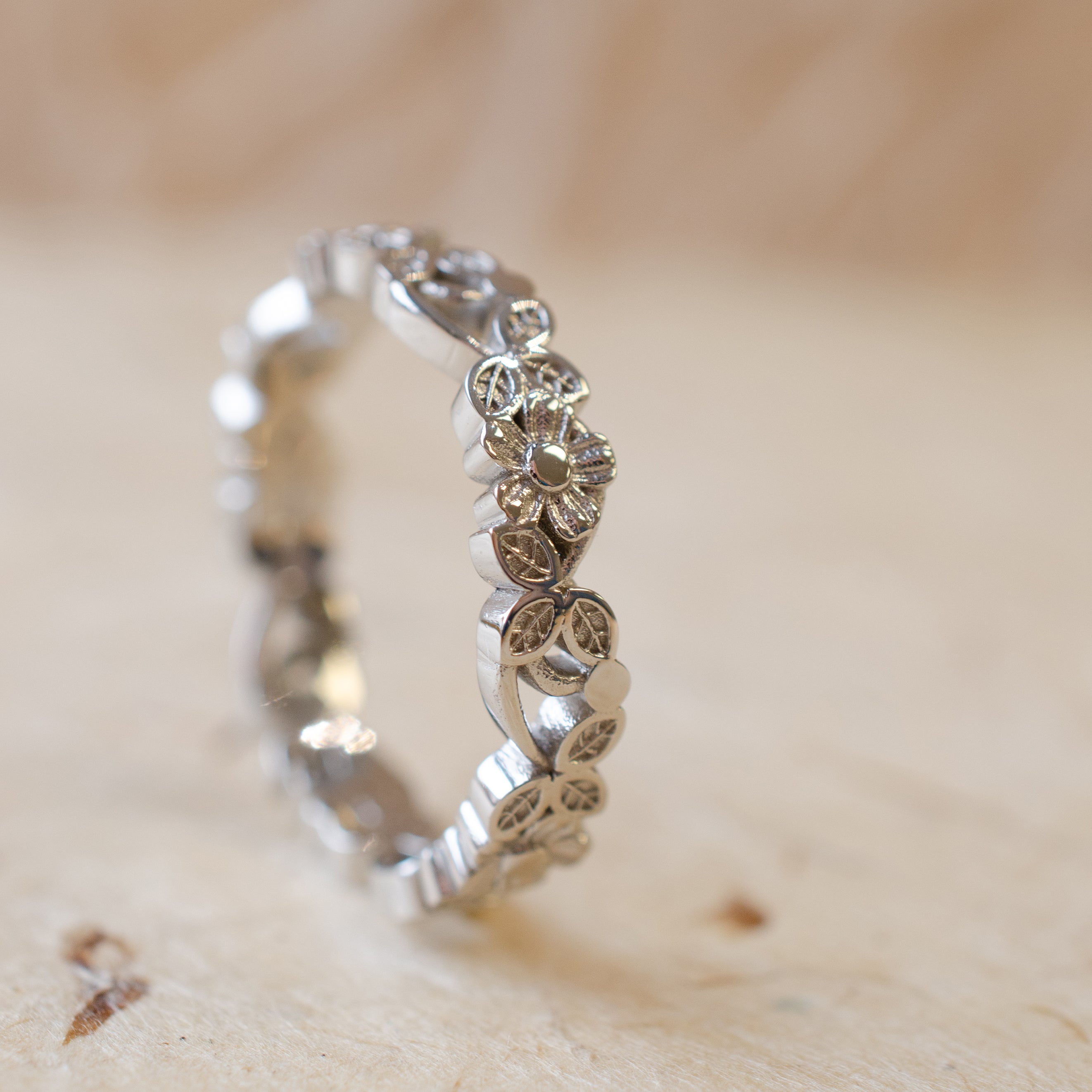 Ladies Floral Eternity Wedding Ring