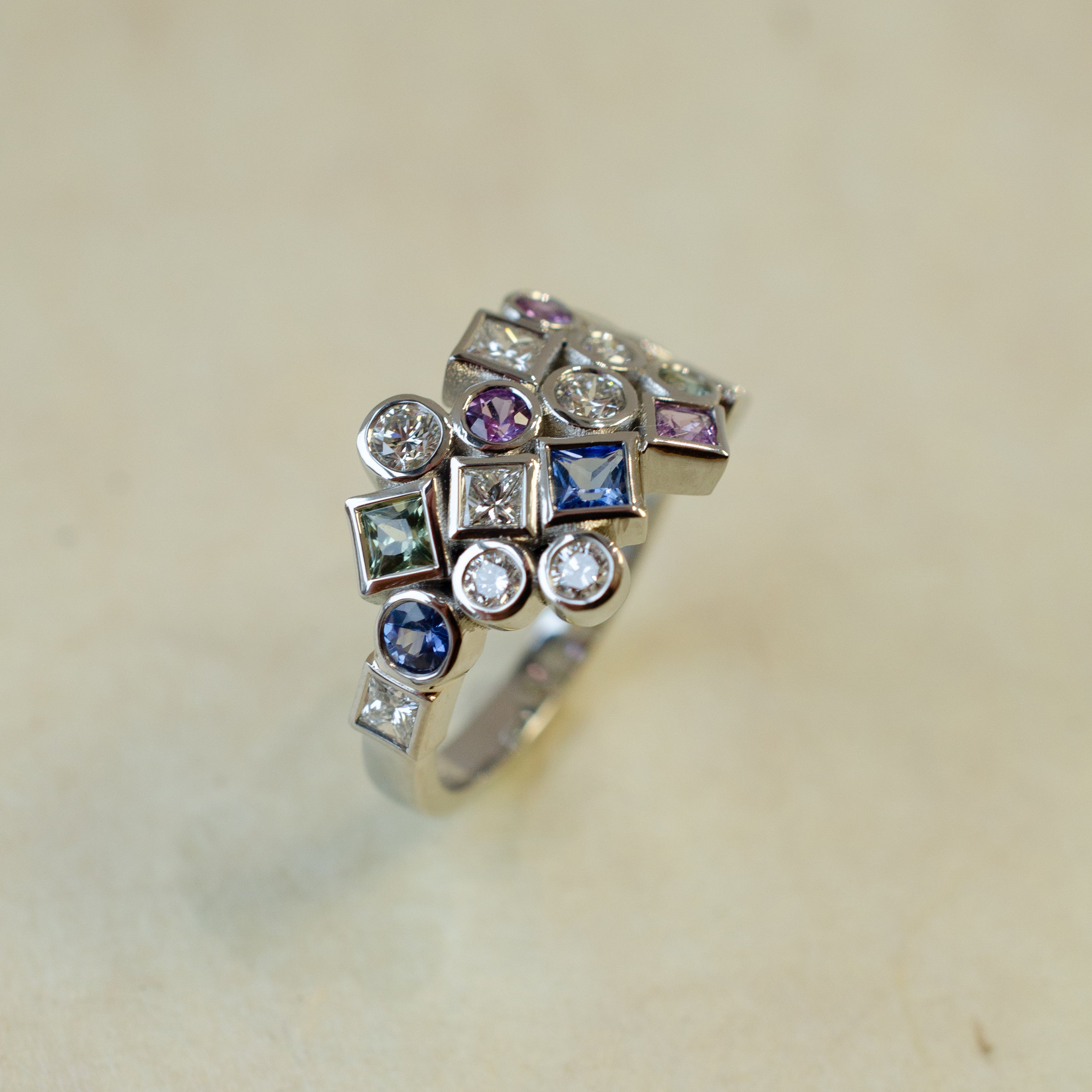 Diamond & Sapphire Bubble Ring