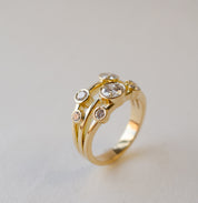 Diamond Bubble Ring Gold