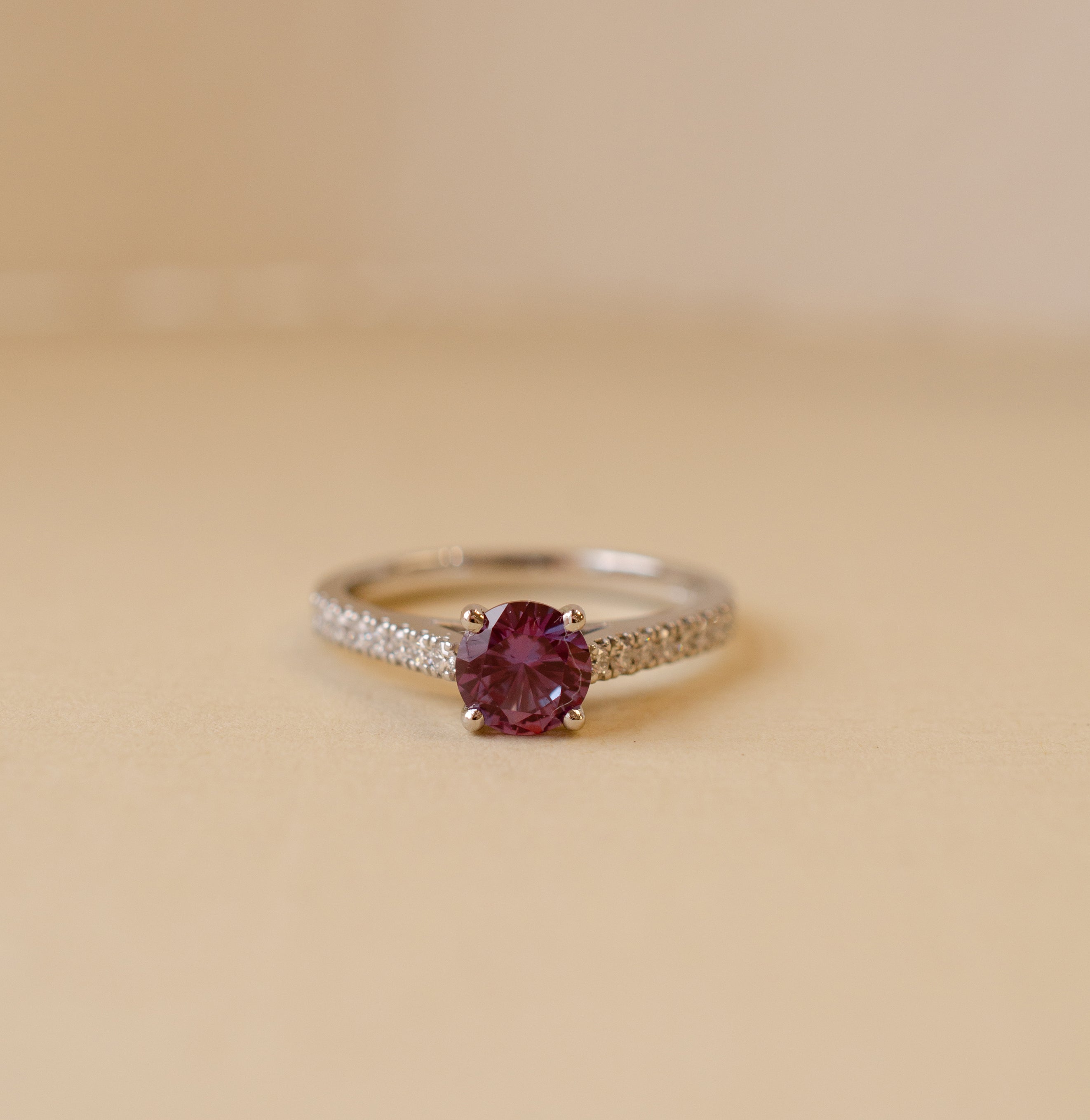 Alexandrite & Diamond Solitaire Engagement Ring