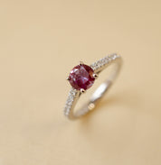 Alexandrite & Diamond Solitaire Engagement Ring