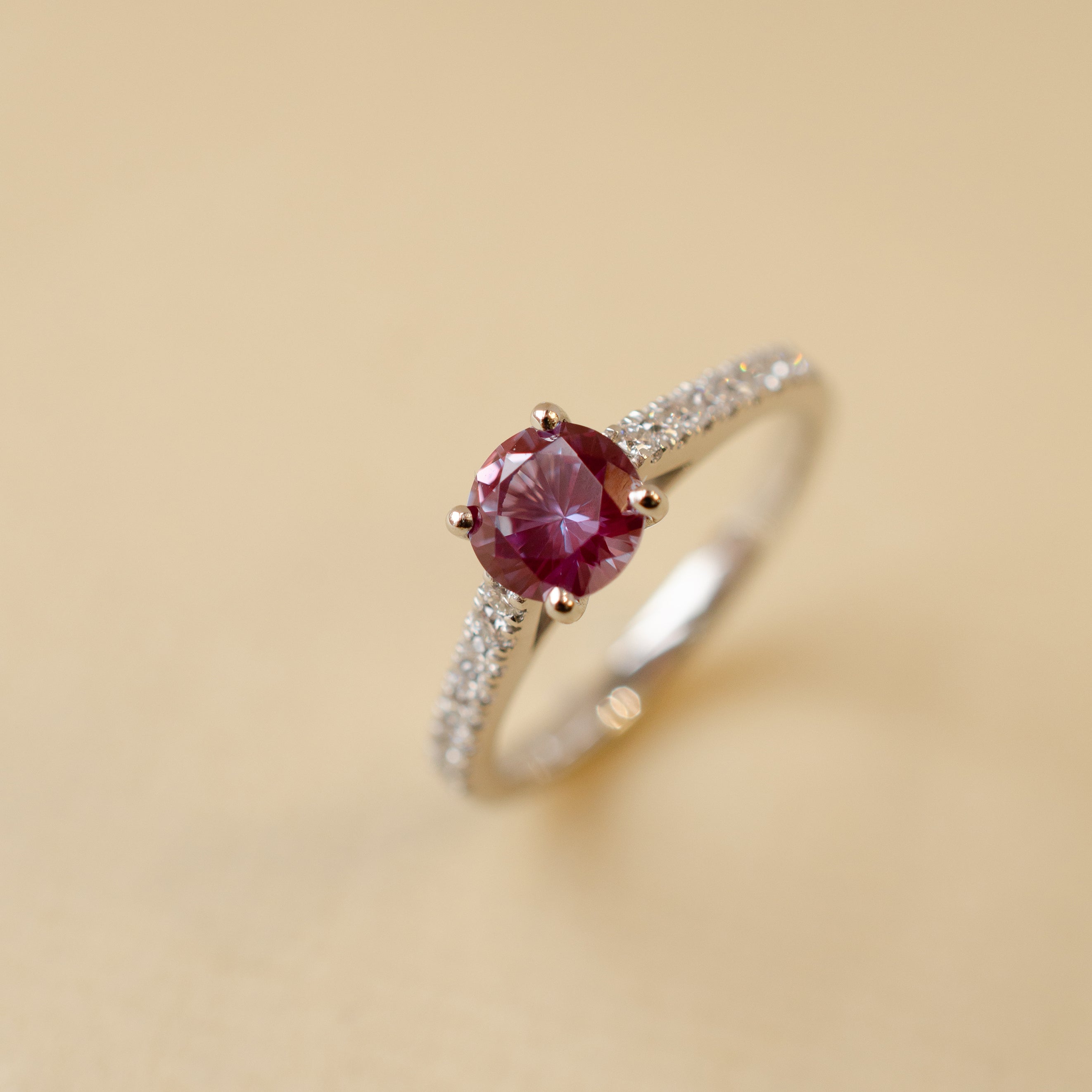 Alexandrite & Diamond Solitaire Engagement Ring