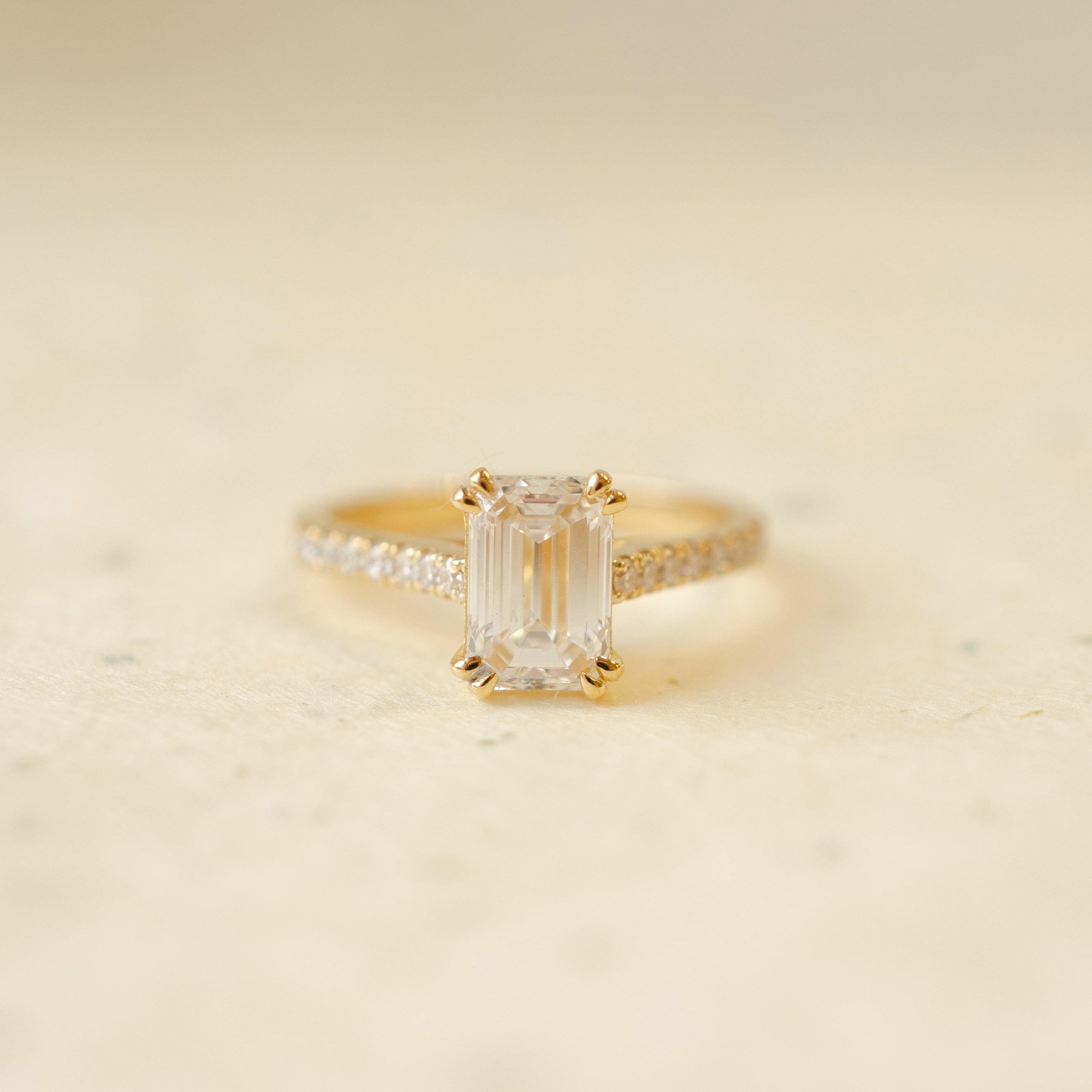 Emerald Cut Diamond Engagement Ring 