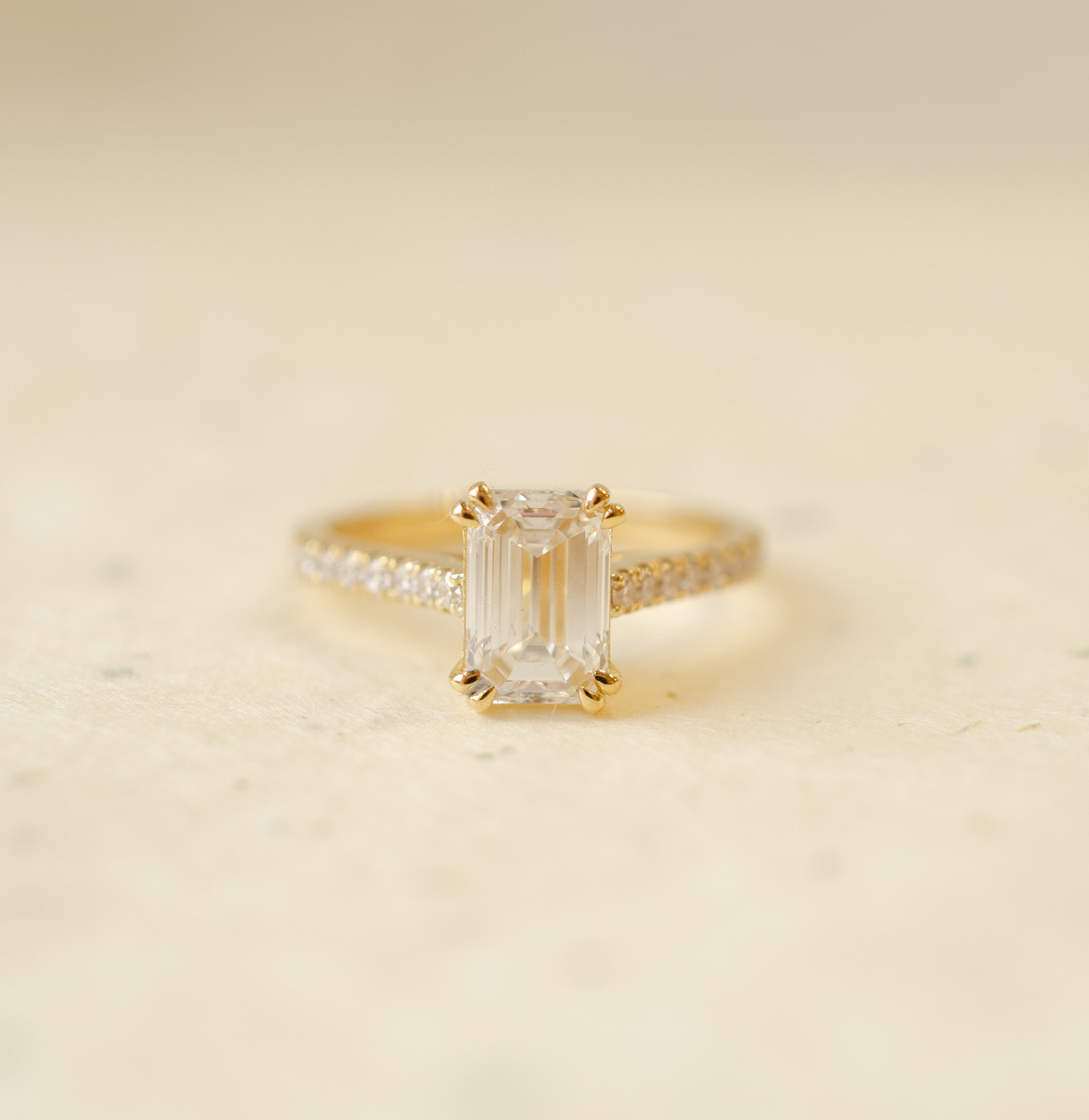 Emerald Cut Diamond Engagement Ring 