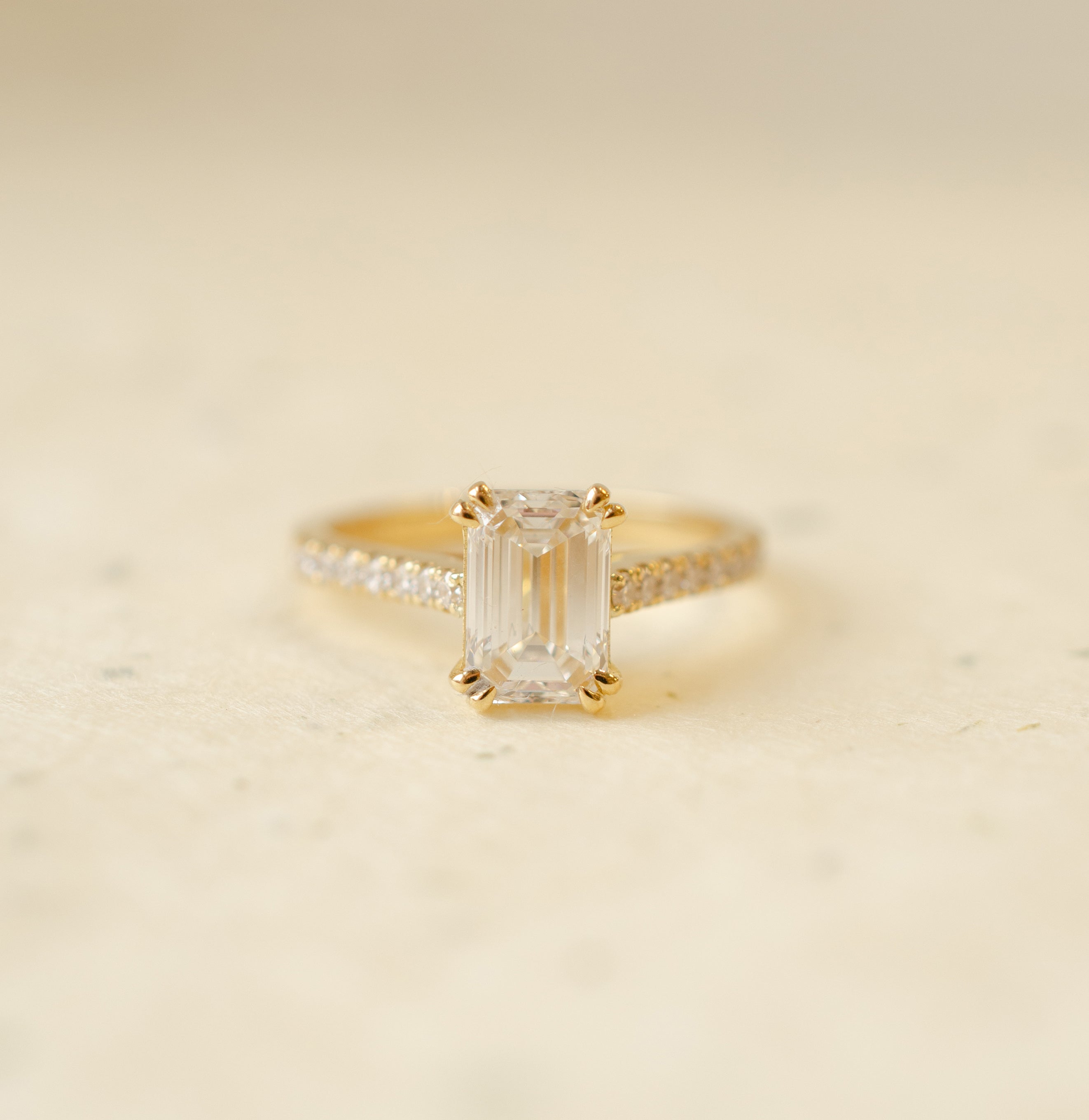 Emerald Cut Diamond Engagement Ring 