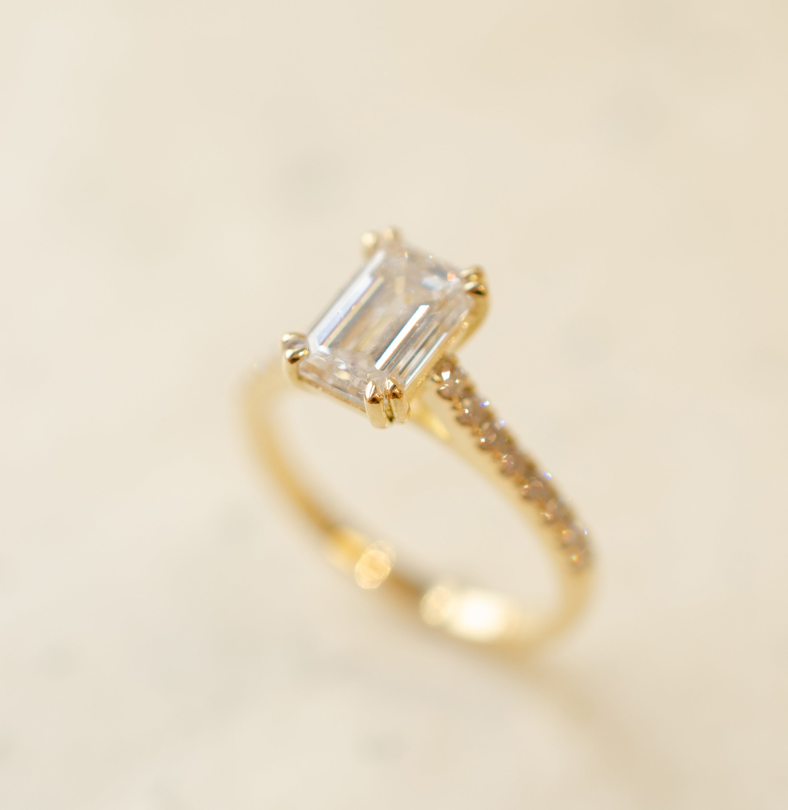 Emerald Cut Diamond Engagement Ring 