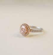 Pink Diamond Halo Engagement Ring