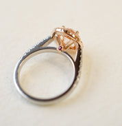 Pink Diamond Halo Engagement Ring