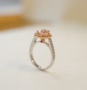 Pink Diamond Halo Engagement Ring